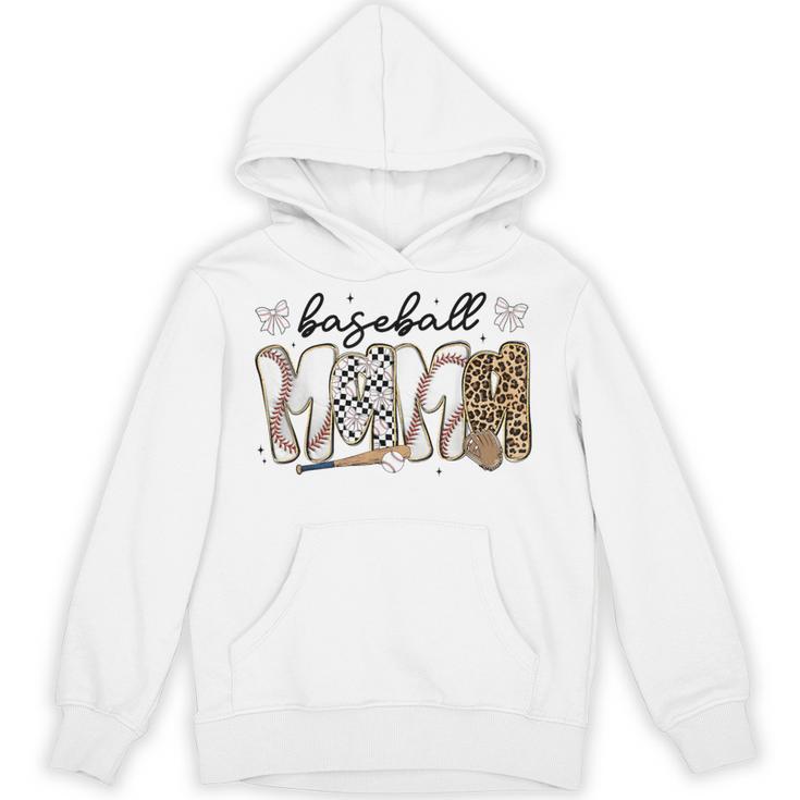 Preppy Baseball Mama Coquette Bow Game Day Mom Mother Unisex Hoodie