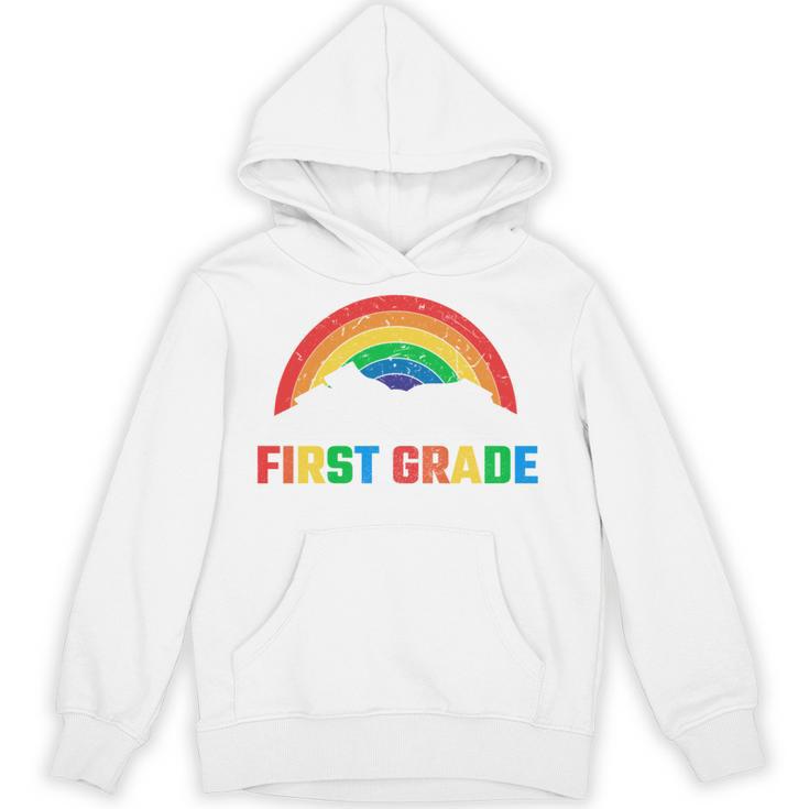 Rainbow Colors First Grade Squad Reading Book Graphic Unisex Hoodie