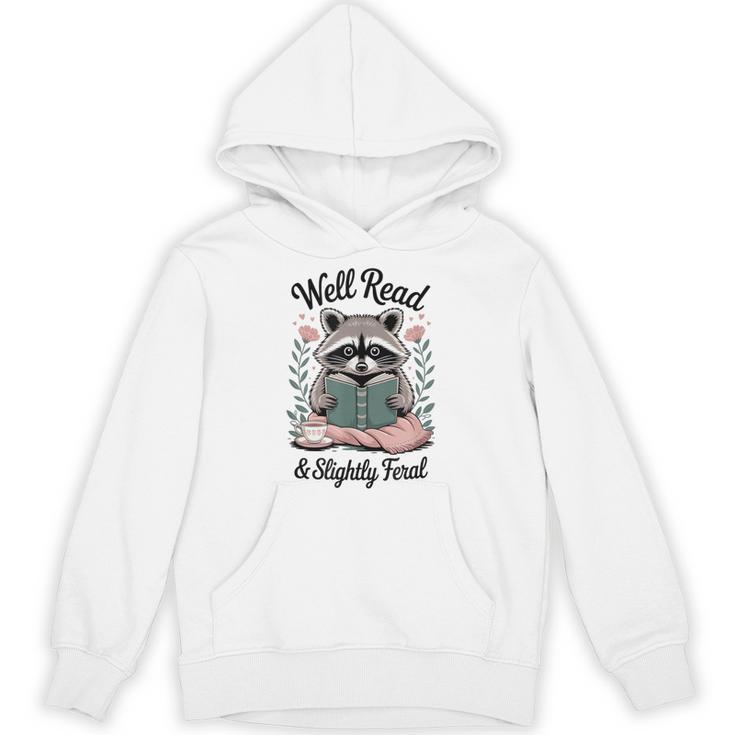 Well Read & Slightly Feral Raccoon Book Women Unisex Hoodie