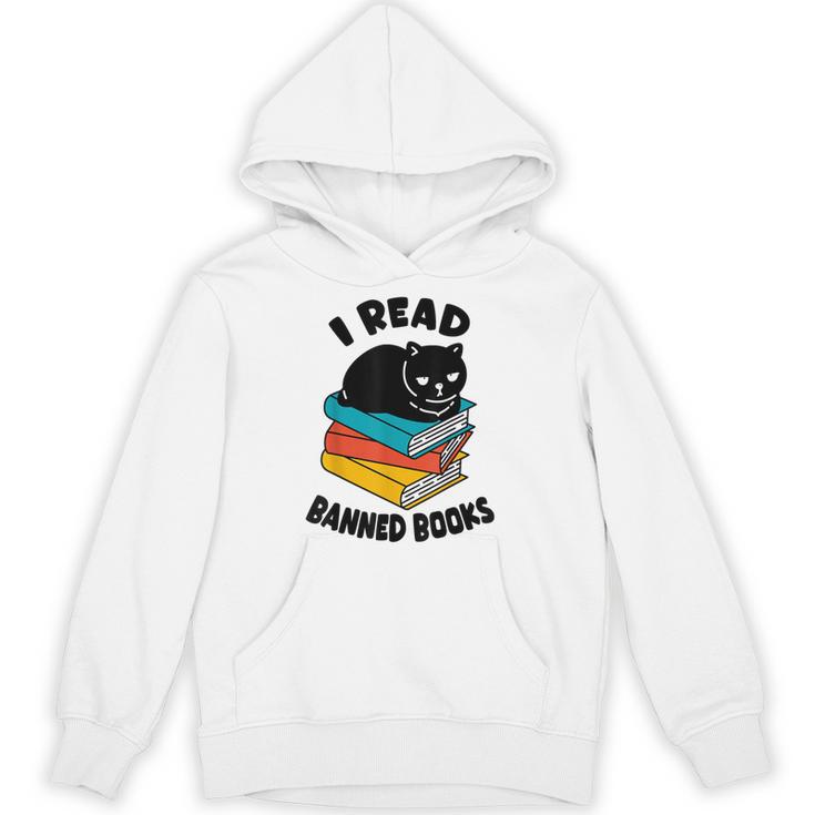 I Read Banned Books Tshirt Cat Reader Bookworm Women Unisex Hoodie