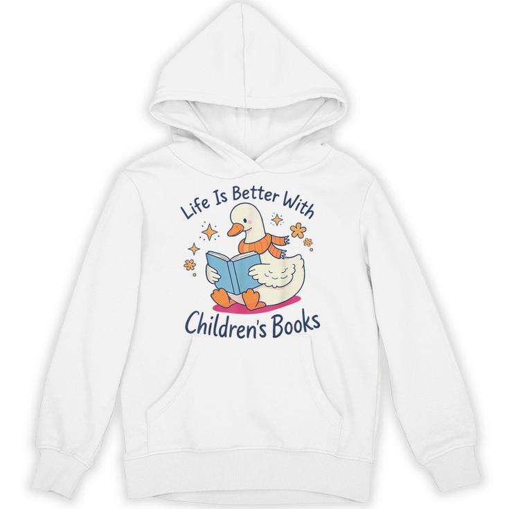I Still Read Children’s Books Cute Duck Reading Book Lover Unisex Hoodie