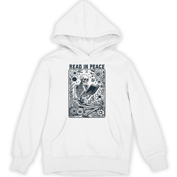 Read In Peace Book Lover Bookworm Skeleton Book Lover Performance Unisex Hoodie