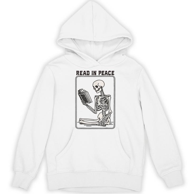 Read In Peace Skeleton Book Lover Bookworm Book Unisex Hoodie