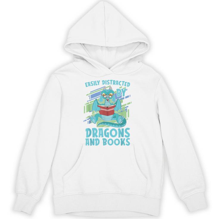 Reading Books Easily Distracted By Dragons And Books Unisex Hoodie