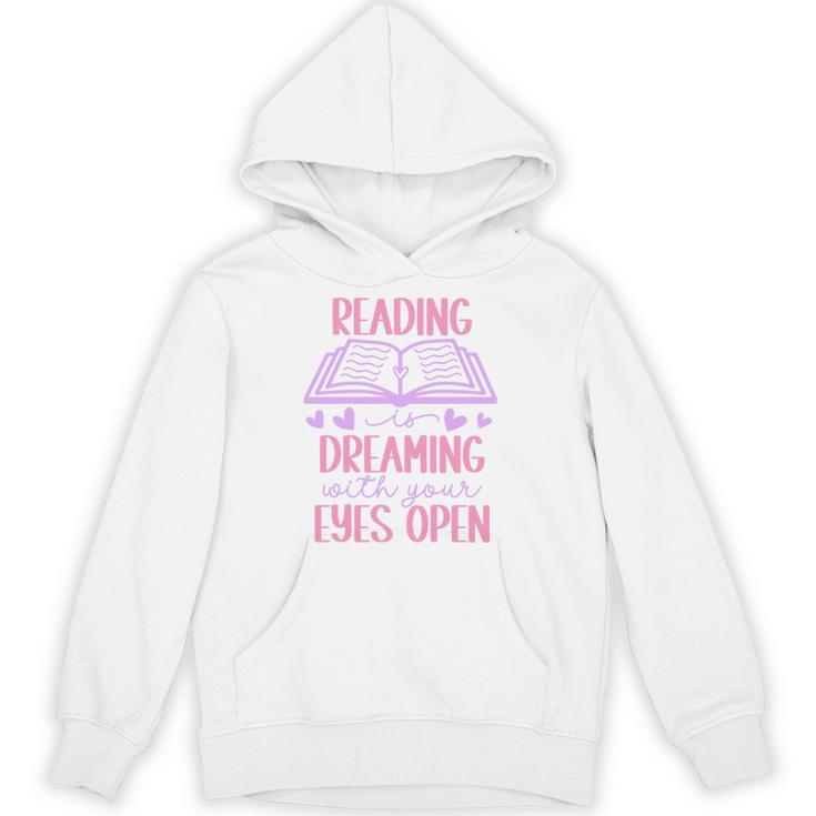 Reading Is Dreaming With Your Eyes Open Cute Quote Books Premium Tri-Blend Unisex Hoodie