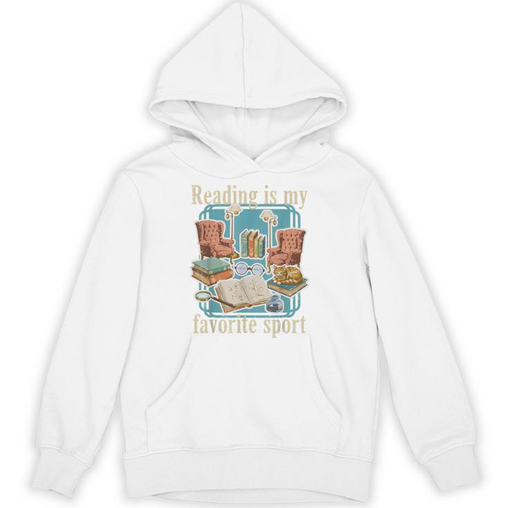Reading Is My Favorite Sport Vintage Book Lover Cozy Reading Unisex Hoodie