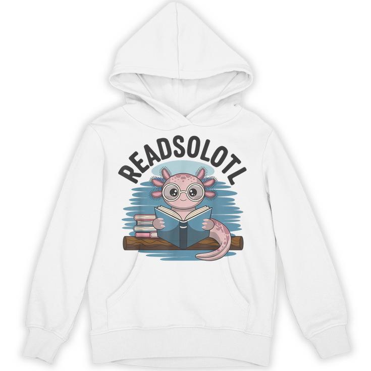 Readsolotl Book Lover Reading Axolotl Kids Reader Unisex Hoodie