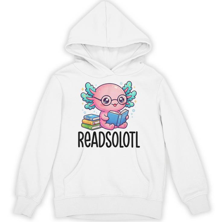 Readsolotl Cute Axolotl Reading Book Kawaii Pink Aesthetic Unisex Hoodie