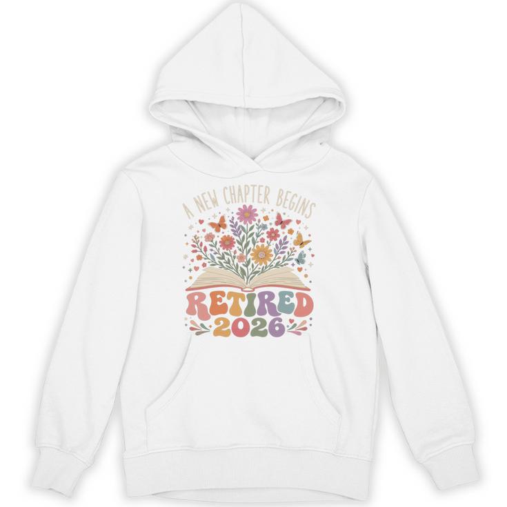 Retired 2026 A New Chapter Begins Floral Book Unisex Hoodie