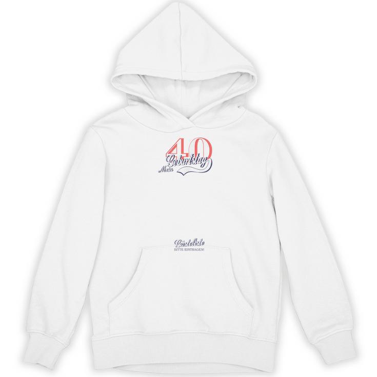 Retro 40th Birthday Guest List Guest Book 40th Birthday Unisex Hoodie