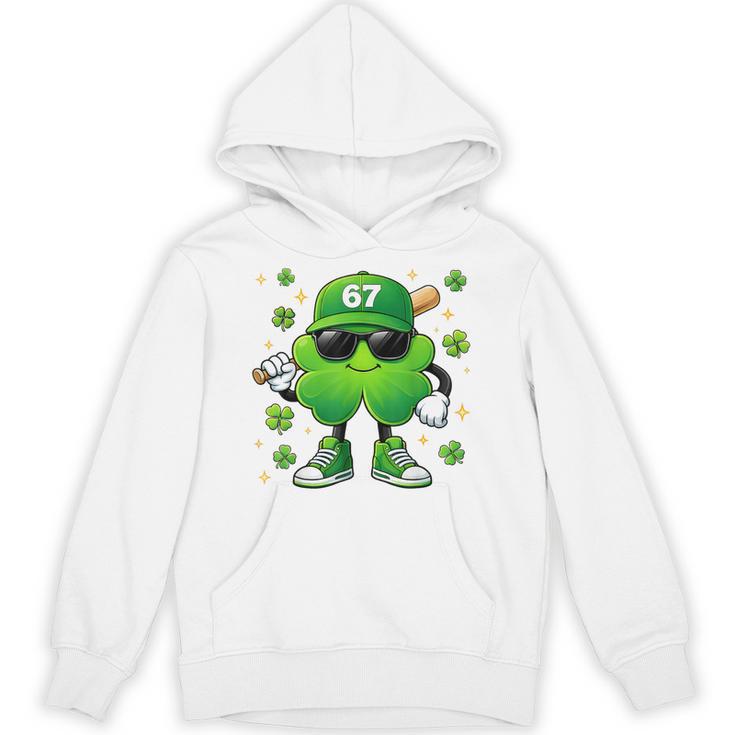 Shamrocks Playing Baseball St Patricks Day 6 7 Meme Men Boys Unisex Hoodie