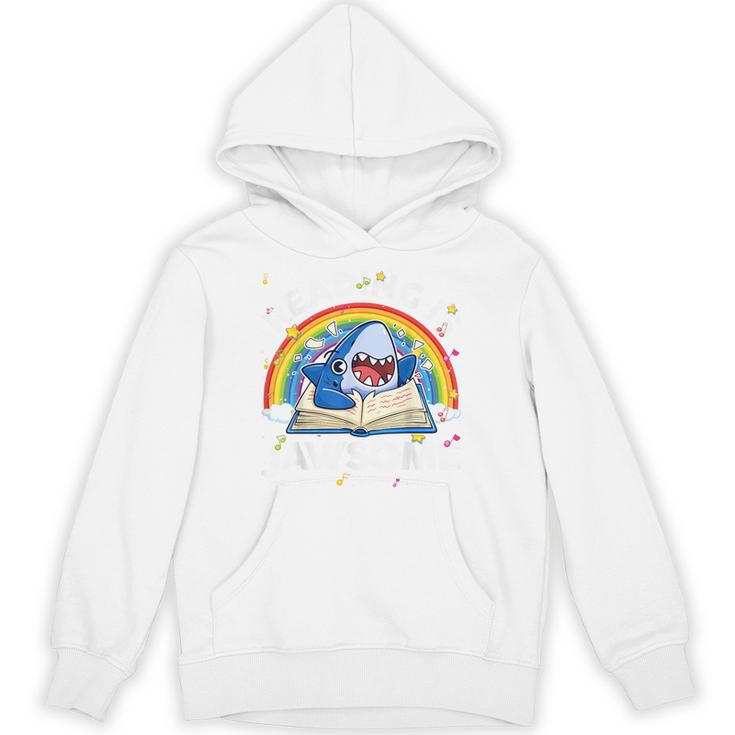 Shark Reading Is Jawsome Book Rainbow Kid Boys Toddler Unisex Hoodie