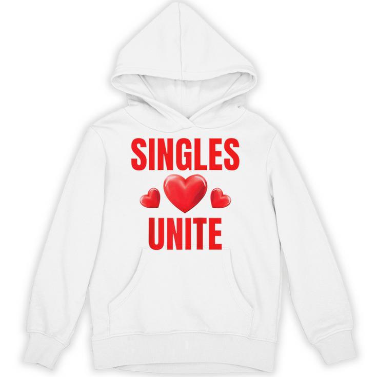 Singles Unite Valentines Day Humor For Singles Raglan Baseball Tee Unisex Hoodie