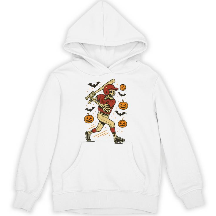 Skeleton Halloween Baseball Boys Men Kids Toddler Unisex Hoodie