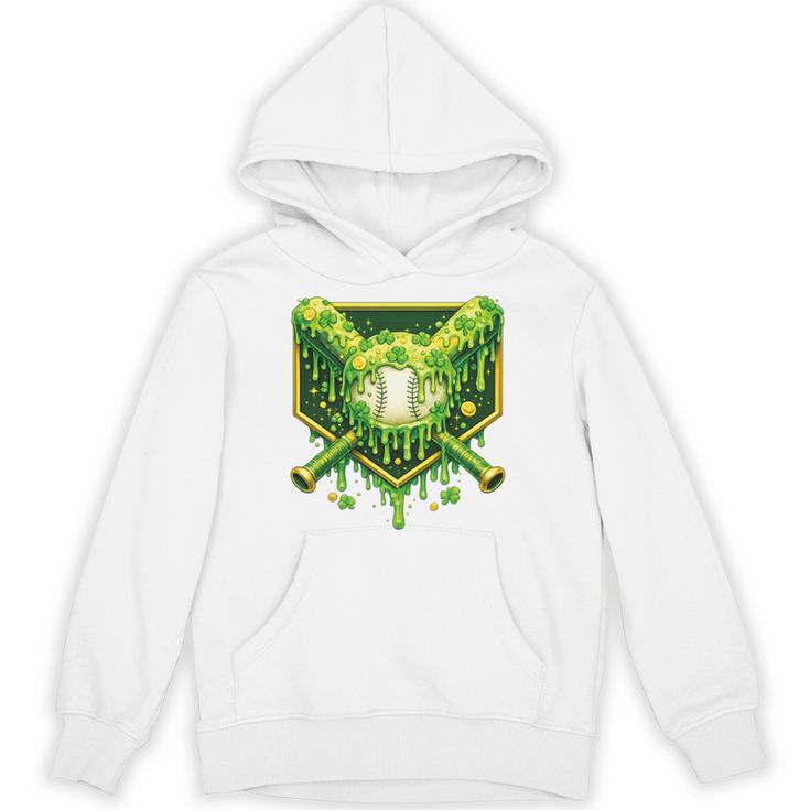 St Patrick's Day Baseball Boys Ice Cream Drip Youth Kids Premium Tri-Blend Unisex Hoodie