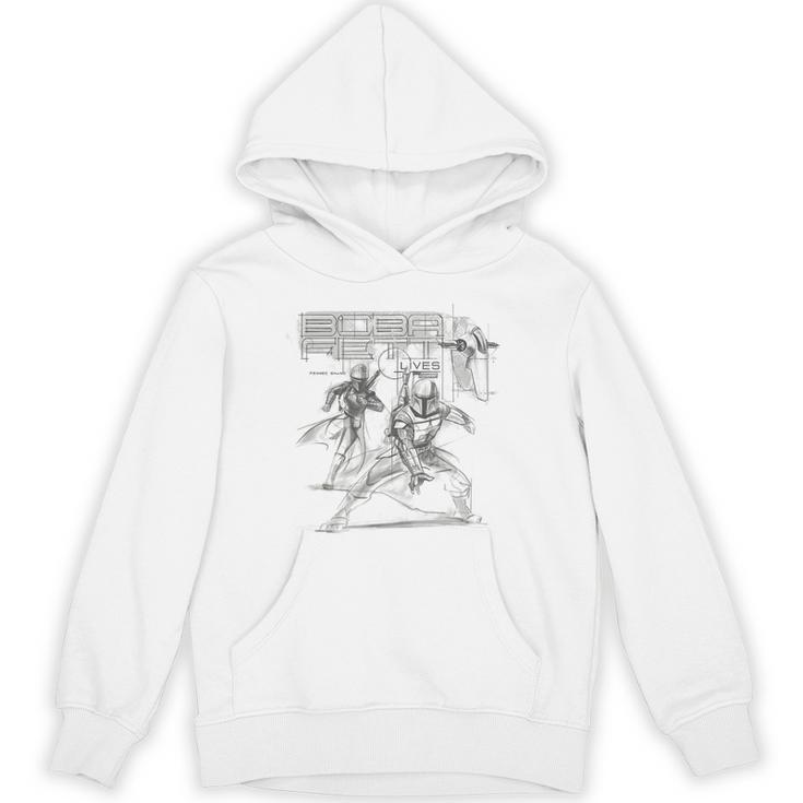 Star Wars The Book Of Boba Fett Group Shot Lives Sketch Unisex Hoodie