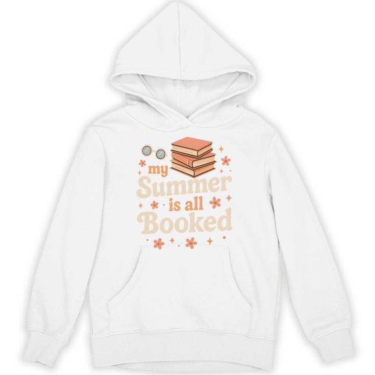 My Summer Is All Booked Book Lover Reading Vacation 2026 Comfort Colors Crop Top Unisex Hoodie