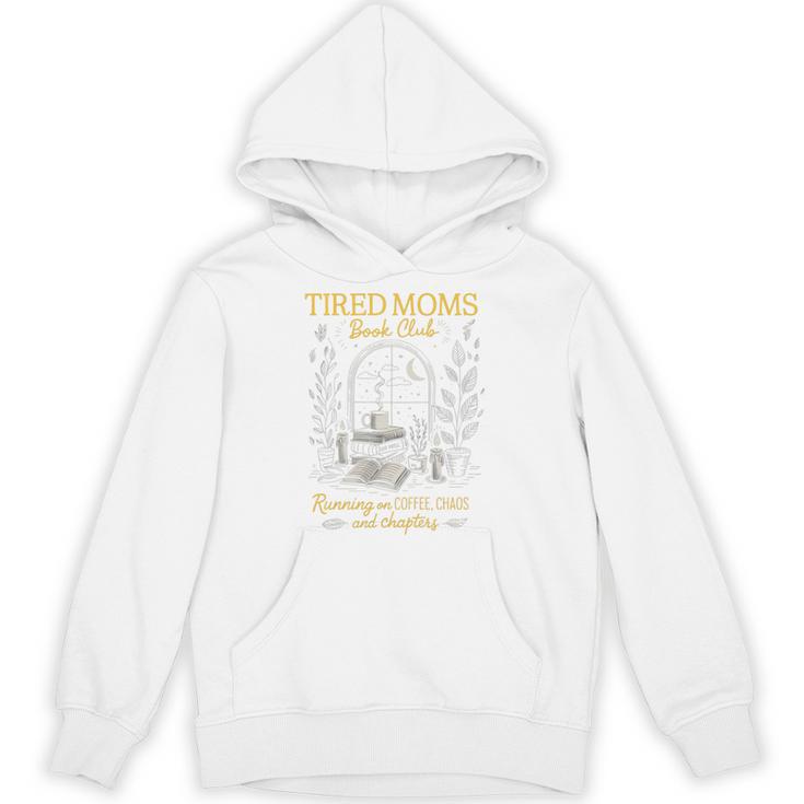 Tired Moms Book Club Coffee Chaos Readers Cozy Premium Tri-Blend Unisex Hoodie