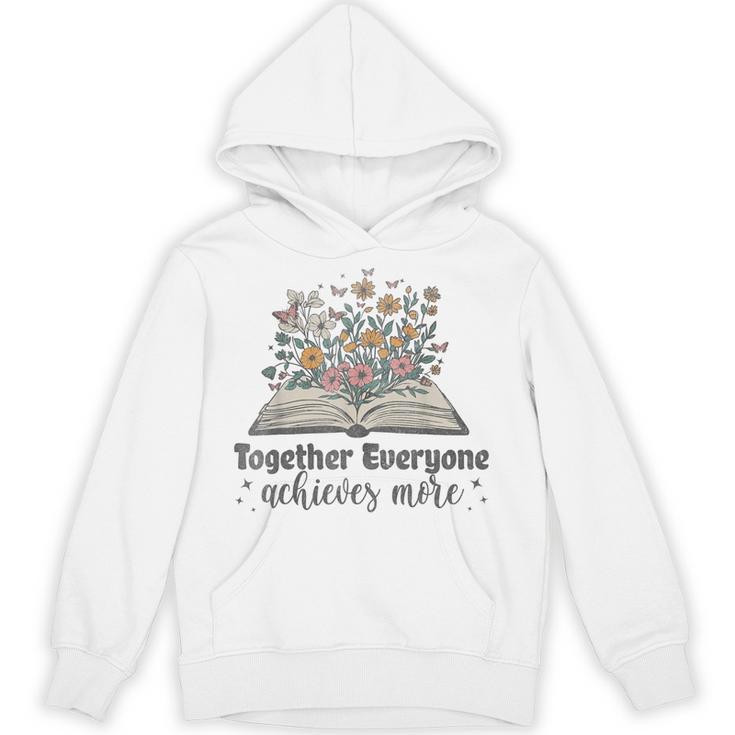 Together Everyone Achieves More Floral Book Reading Team Unisex Hoodie