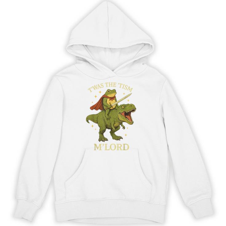 Twas The Tism M'lord Frog ライディング 恐竜 ファンタジー 中世 パーカー
