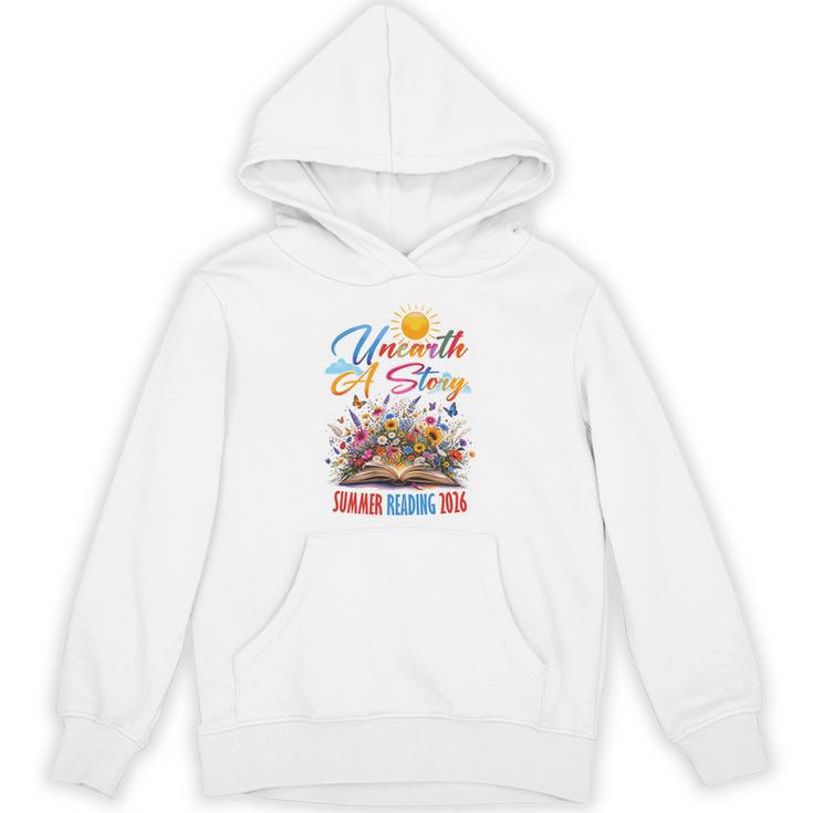 Unearth A Story Reading Book Flowers Summer Reading 2026 Unisex Hoodie
