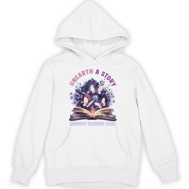 Unearth a Story Summer Library Reading 2026 Butterfly Book Unisex Hoodie