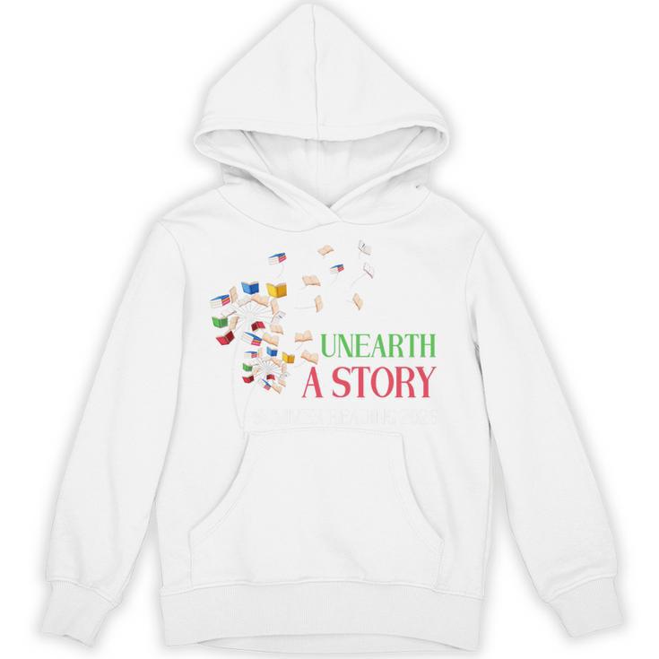 Unearth a Story Summer Reading 2026 Dandelion Books Readers Premium Tri-Blend Unisex Hoodie