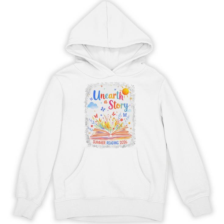 Unearth a Story Summer Reading 2026 Wildflower Book Library Unisex Hoodie