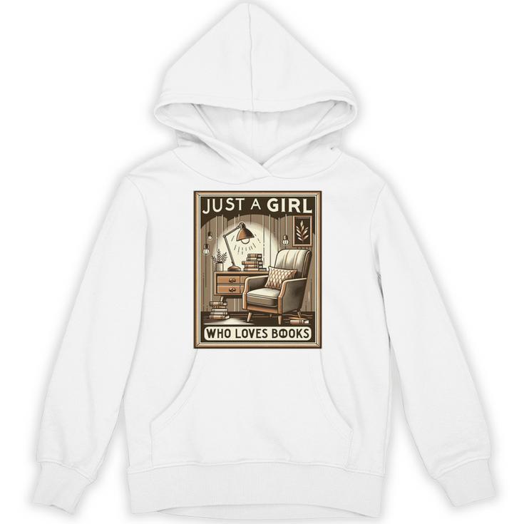 Vintage Just A Girl Who Loves Books Women Book Worm Reading Performance Unisex Hoodie