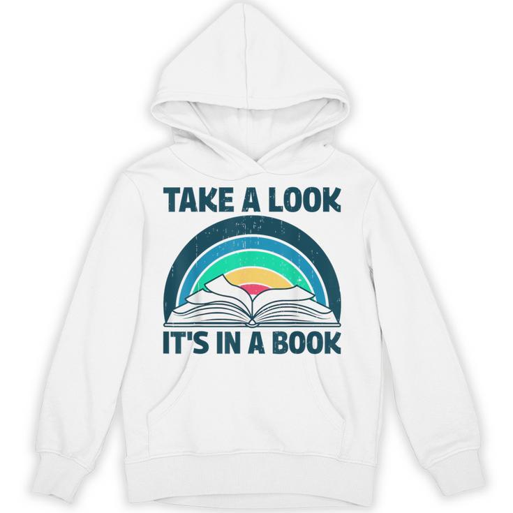 Vintage Retro Style Rainbow Take a Look It's In a Book Read Unisex Hoodie