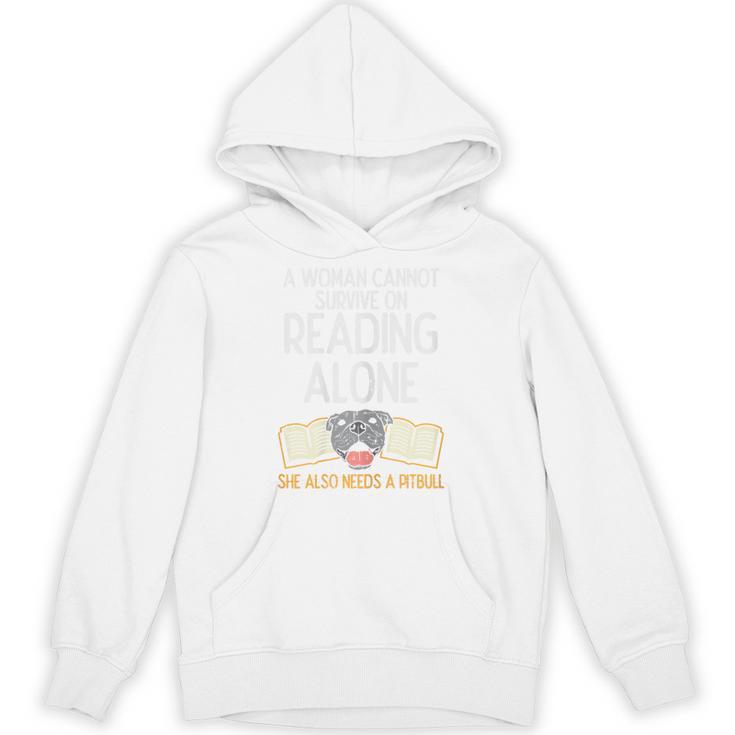 Woman Book Librarian Reading Pitbull Dog Owner Women Unisex Hoodie