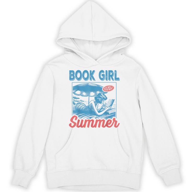 Women Retro Book Girl Summer Bookish Vacation Reader Unisex Hoodie