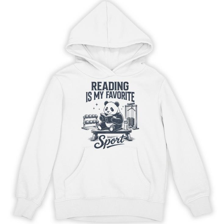 Women's Book Lover Bookish Panda Reading Is My Favorite Sport Unisex Hoodie