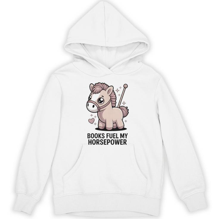 Women's Books Fuel My Horsepower Cute Reading Pony Unisex Hoodie