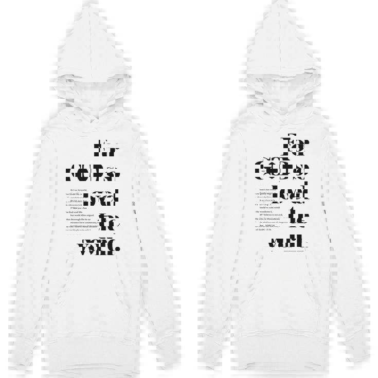 クリスチャン ジョン 3 16 18 Godo Loved The World 聖書の一節 長袖tシャツ パーカー