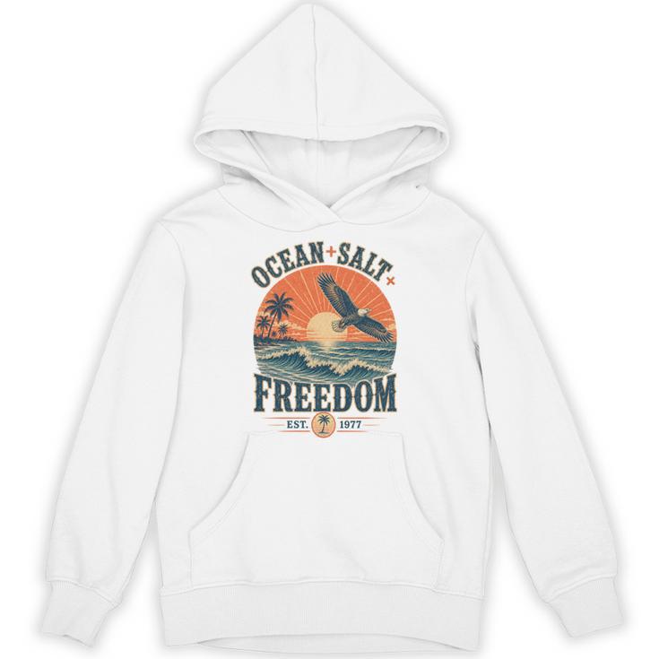 海 塩 自由 沿岸 愛国的 ワシ レトロ 夕日 長袖tシャツ パーカー