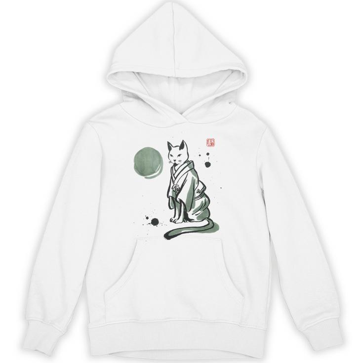 猫 和 着物 日本 伝統 ママ パパ キッズ パーカー