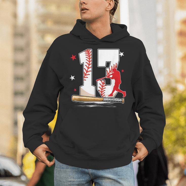 13 Years Old Baseball Birthday Boy 13th Bday Party Unisex Hoodie 13 Years Old Baseball Birthday Boy 13th Bday Party Unisex Hoodie