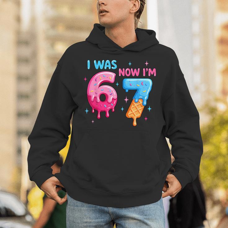 I Was 6 Now I'm 7 Meme Six Seven Baseball 7th Birthday Unisex Hoodie