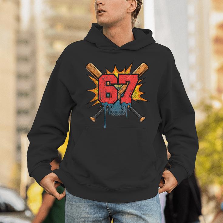 67 Sports Meme – Baseball Bats Number 6 7 Unisex Hoodie