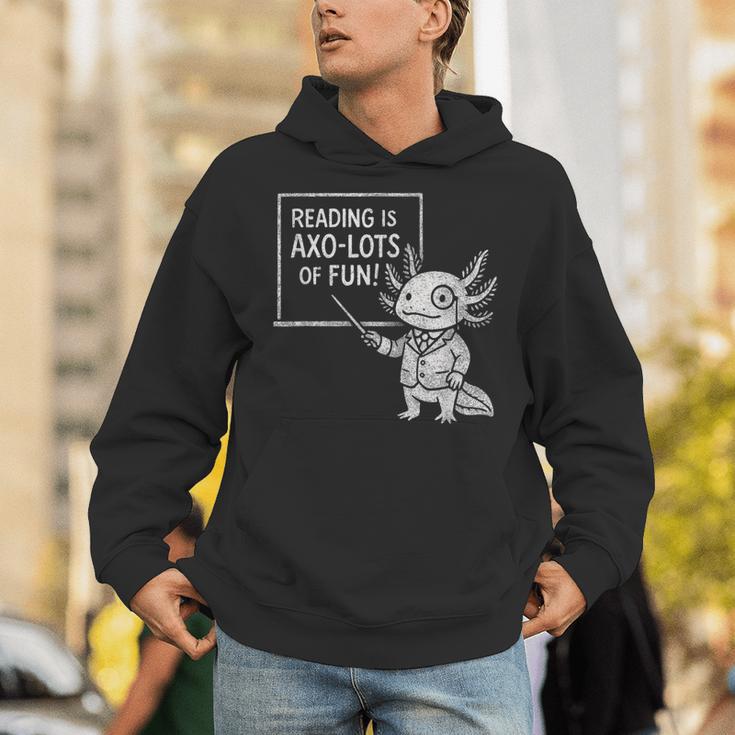 Axolotl Reading Is AXO-Lots Of Fun Book Lover Unisex Hoodie