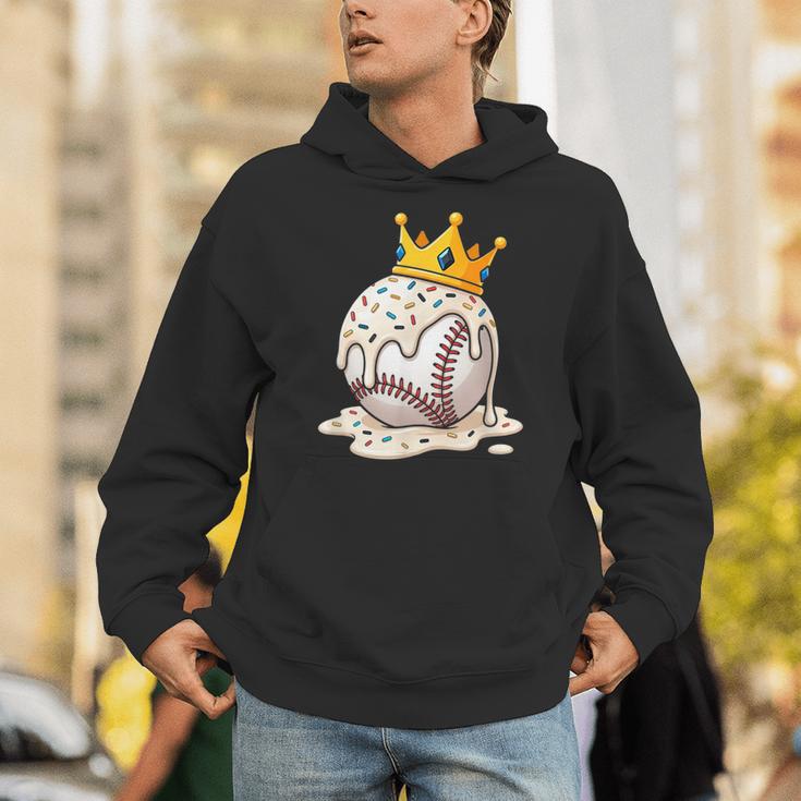Baseball Drip Ice Cream Crown Melt Graphic Unisex Hoodie
