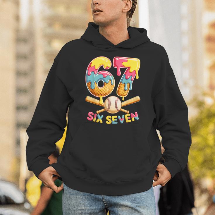Baseball Drip Ice Cream Number 67 Player Lifestyle Unisex Hoodie
