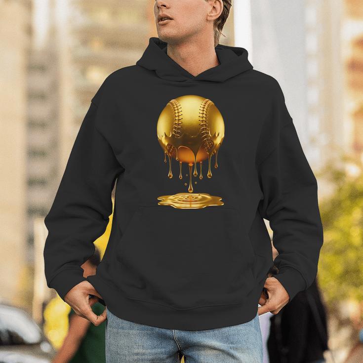Baseball Dripping Drip Gold Sport Player Coach Baller Unisex Hoodie