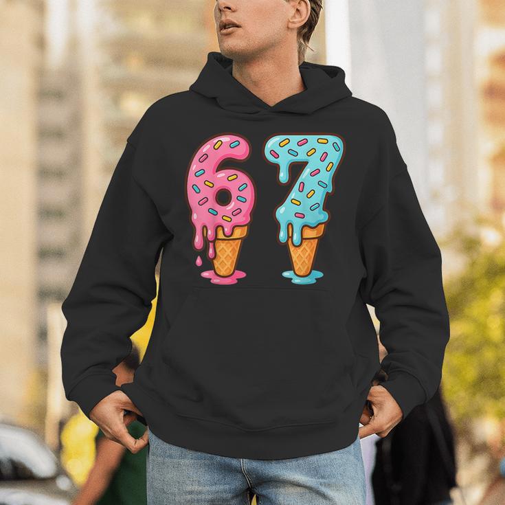 Baseball Ice Cream Drip 6 7 Kids 67 Birthday Unisex Hoodie Baseball Ice Cream Drip 6 7 Kids 67 Birthday Unisex Hoodie