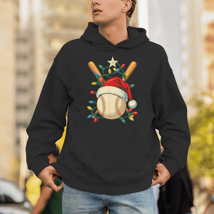Baseball Santa Christmas Ball Baseball Lover Player Boys Unisex Hoodie