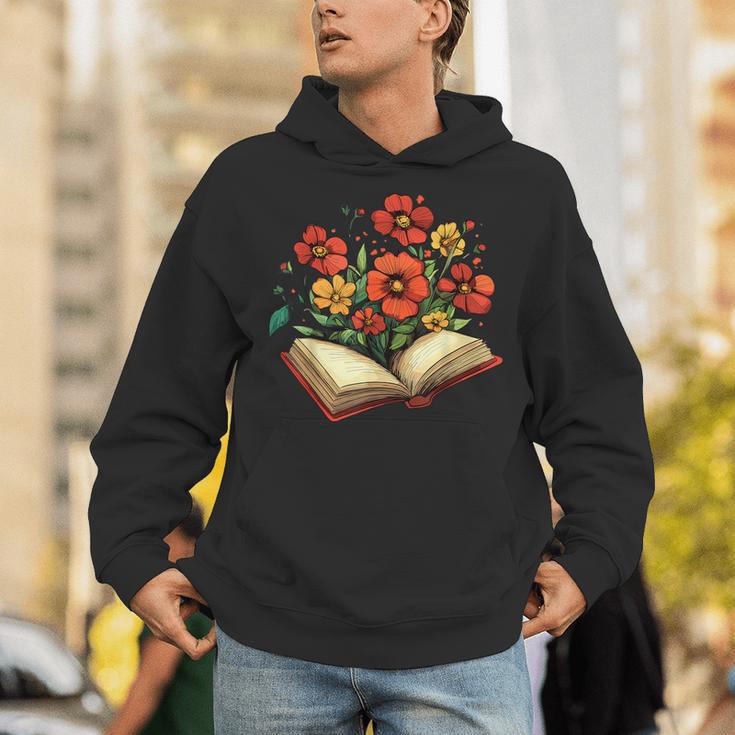 Book With Blooming Flowers Reading Nature Garden Unisex Hoodie