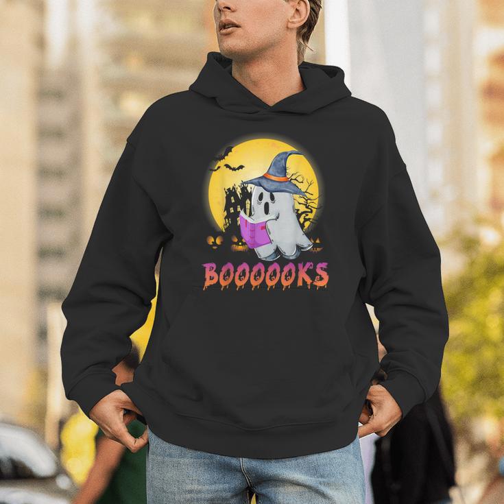 Boooks Cute Ghost Book Reading Halloween 2022 Teacher For Men Women Kids Unisex Hoodie