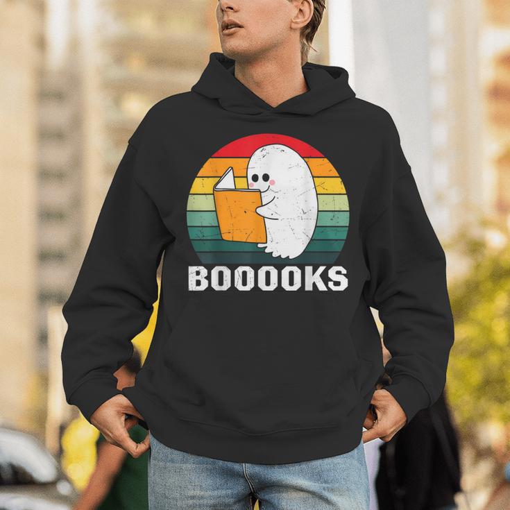 Booooks Funny Halloween Ghost Books For Bookworm Readers Unisex Hoodie