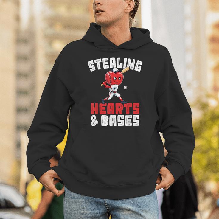 Boys Baseball Valentines Shirt Sterling Hearts Baseball Unisex Hoodie